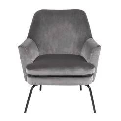 Fauteuil Sari Fluweel - Donkergrijs/zwart -Collectie Woonkamermeubels 0000075731 2 8aed