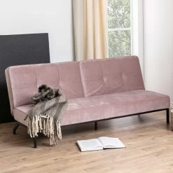 Slaapbank Giovanni - Oudroze/zwart