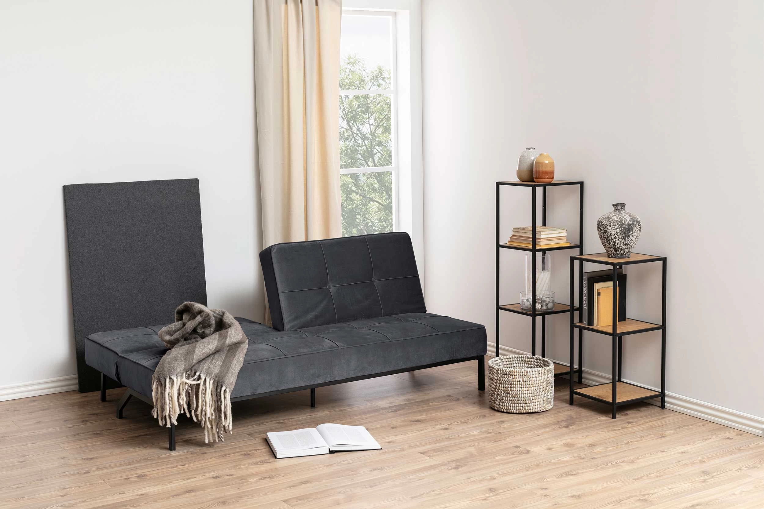 Slaapbank Giovanni - Donkergrijs/zwart 10 Slaapbank Giovanni - Donkergrijs/zwart - Afbeelding 10