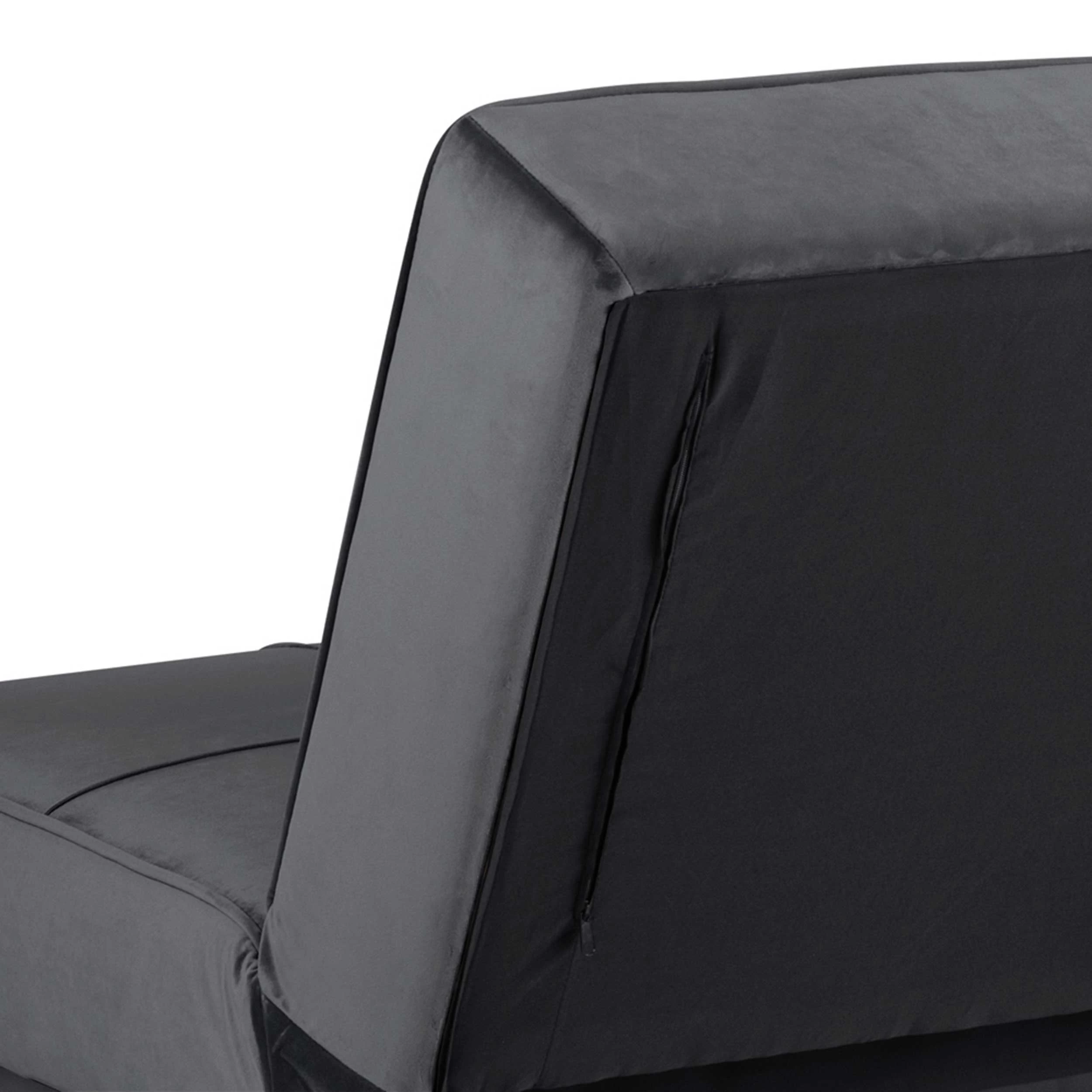 Slaapbank Giovanni - Donkergrijs/zwart 2 Slaapbank Giovanni - Donkergrijs/zwart - Afbeelding 2