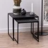 Set Van 2 Bijzettafeltjes Idris - Marmer/zwart