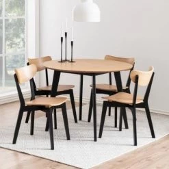 Eettafel Rover Ø105 - Eik/zwart