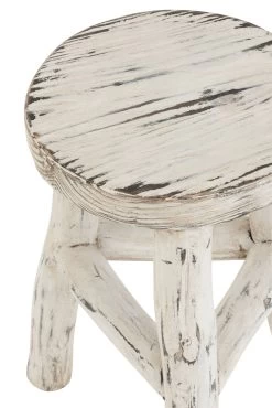 Kruk Ibiza Rond Hout White Wash -Collectie Woonkamermeubels 1168 3 786e