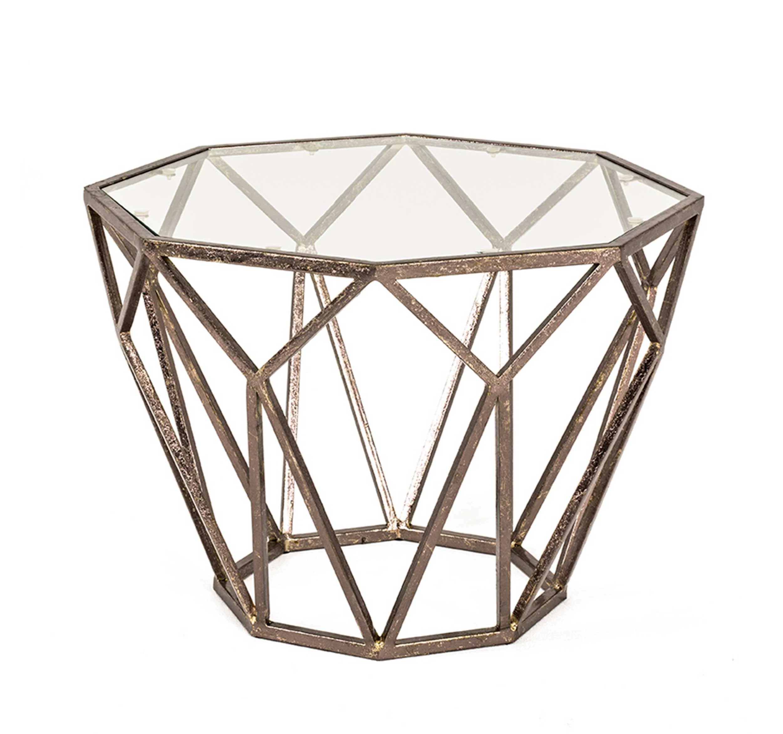 Achthoekig Bijzettafeltje Vardy 55x55cm - Brons 2 Achthoekig Bijzettafeltje Vardy 55x55cm - Brons - Afbeelding 2