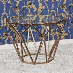 Achthoekig Bijzettafeltje Vardy 55x55cm - Brons