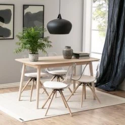 Eettafel Nalini 150x80cm, Lichte Eik