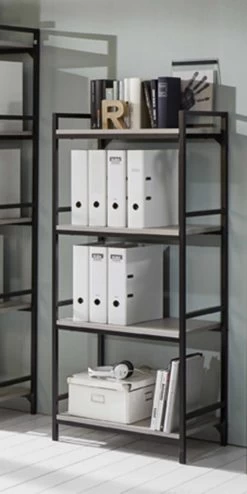 Wandrek Dukan 60 Cm 4 Legplanken - Zwart/beton -Collectie Woonkamermeubels 14654 Milieu aa68