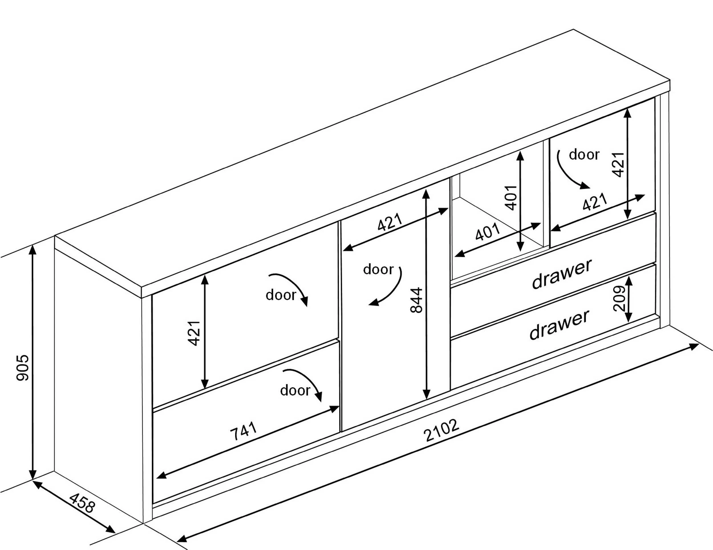 Dressoir Frame- Donkere Eik 2 Dressoir Frame- Donkere Eik - Afbeelding 2