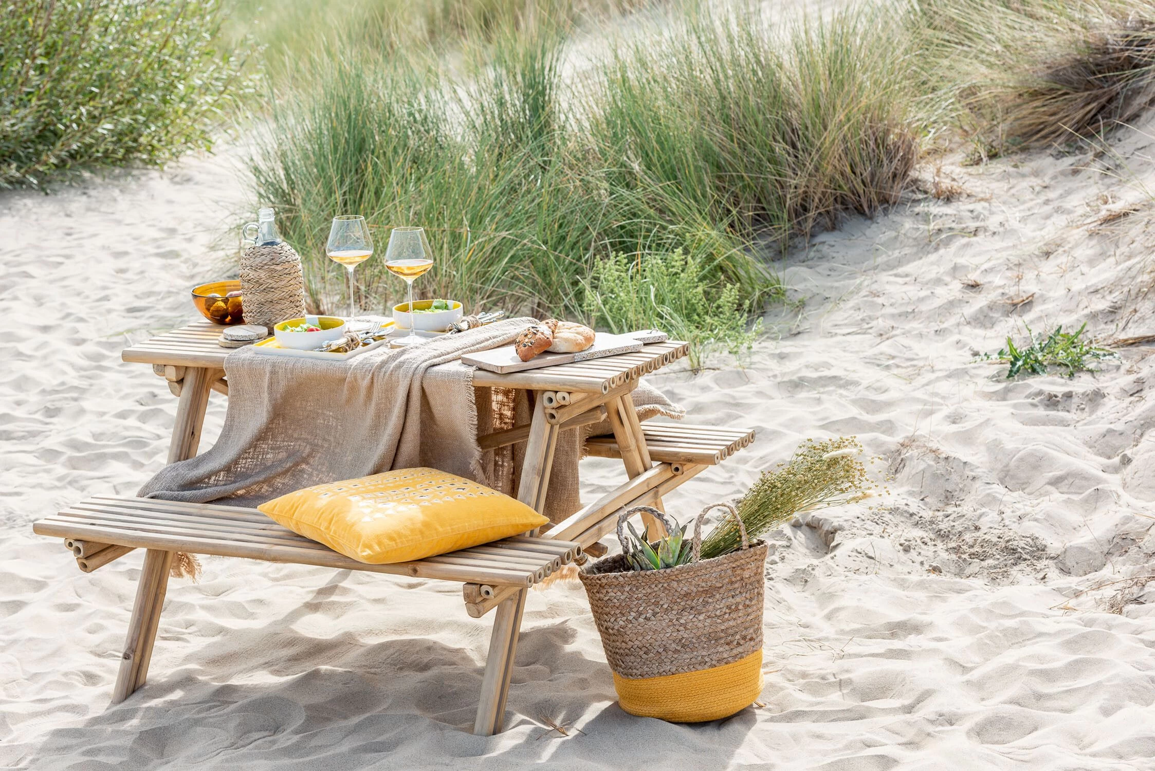 Bank Bamboe Naturel 3 Bank Bamboe Naturel - Afbeelding 3