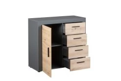 Commode Corva 94cm 1 Deur & 4 Lades - Eiken Decor -Collectie Woonkamermeubels 17203000 04 5393