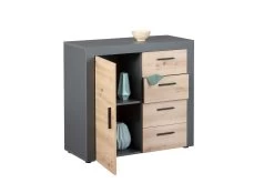 Commode Corva 94cm 1 Deur & 4 Lades - Eiken Decor -Collectie Woonkamermeubels 17203000 06 ead0