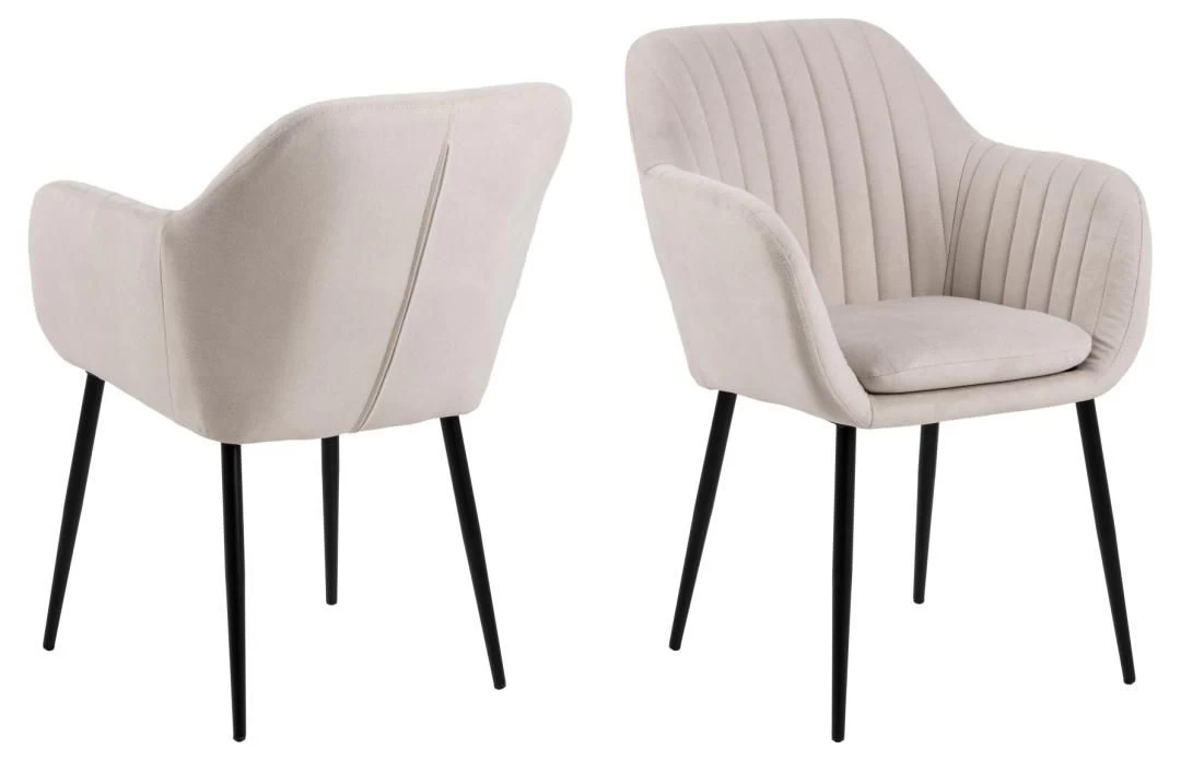 Armstoel Hermeline - Zand/zwart 8 Armstoel Hermeline - Zand/zwart - Afbeelding 8