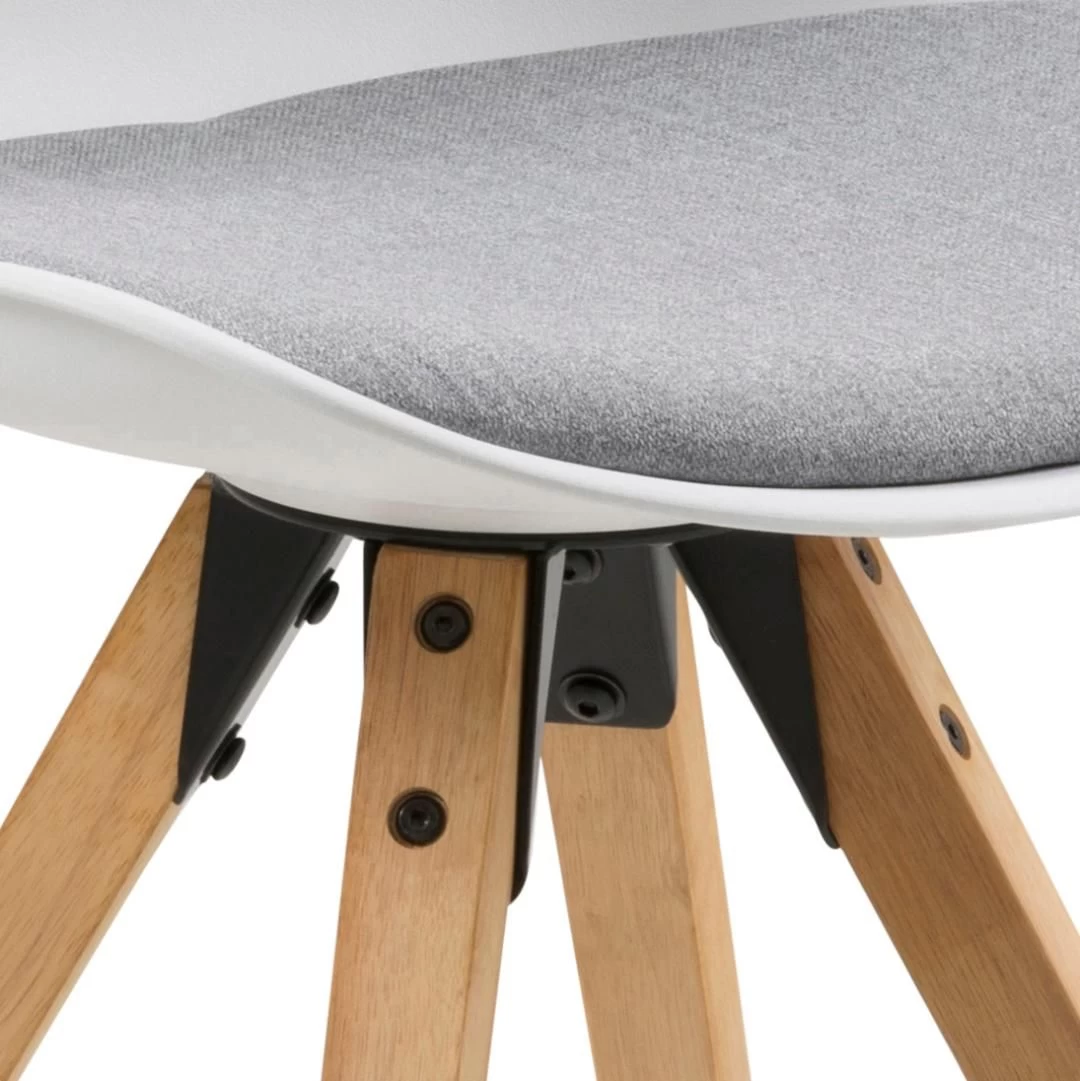 Eetkamerstoel Dima - Lichtgrijs/ Wit 4 Eetkamerstoel Dima - Lichtgrijs/ Wit - Afbeelding 4