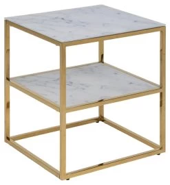 Bijzettafel Anika 45x40cm 1 Legplank - Wit Marmer/ Goud -Collectie Woonkamermeubels 1F3543F0 33A4 4D66 BC1C 3ACA2974EC58 937c