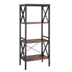 Rek Gerrit 3 Legplanken - Rustiek Bruin/zwart 13 Rek Gerrit 3 Legplanken - Rustiek Bruin/zwart -Collectie Woonkamermeubels 1 3386