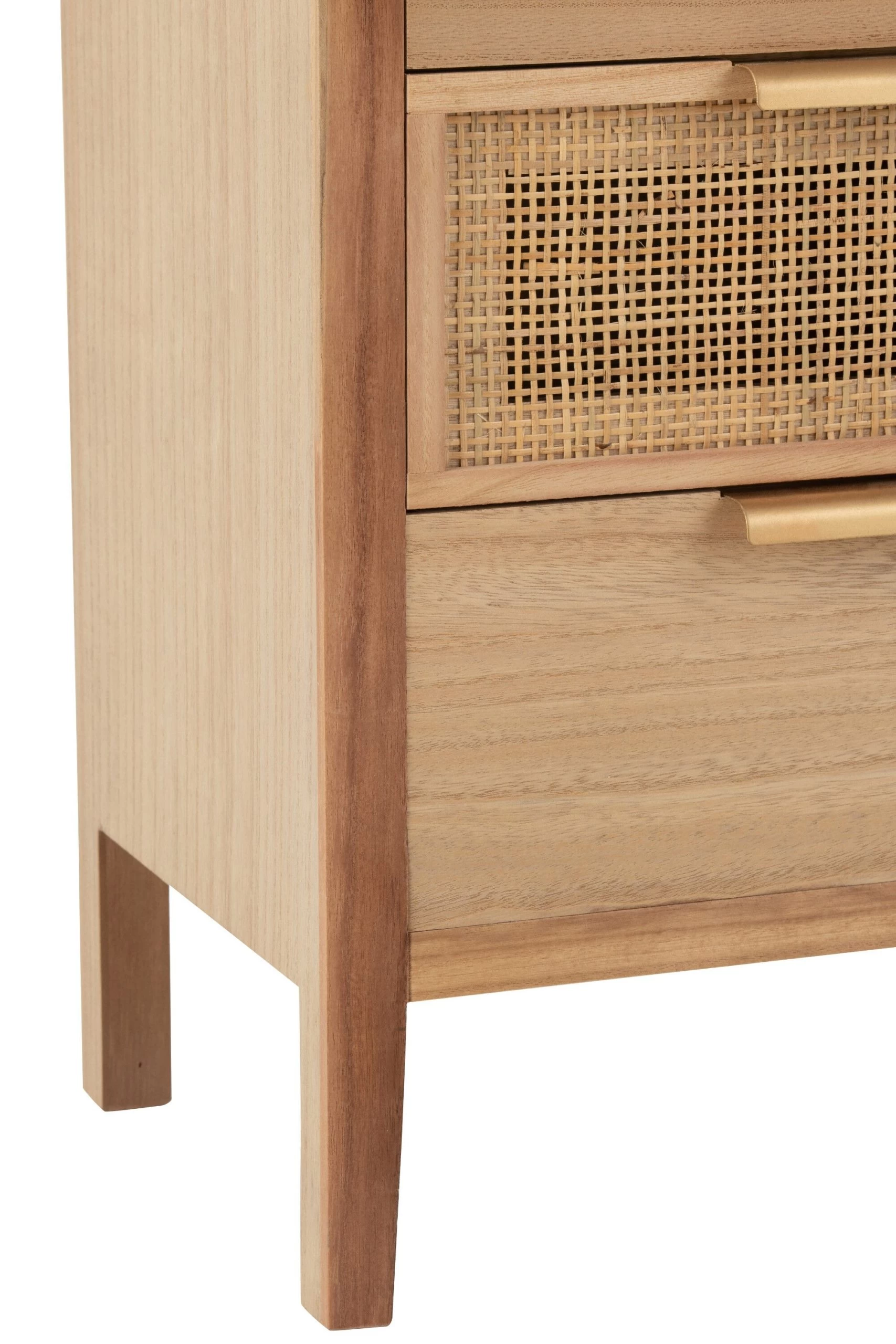Kast 3 Lades Hout/rattan Naturel 6 Kast 3 Lades Hout/rattan Naturel - Afbeelding 6