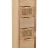Kast Hoog 5 Lades Hout/rattan Naturel