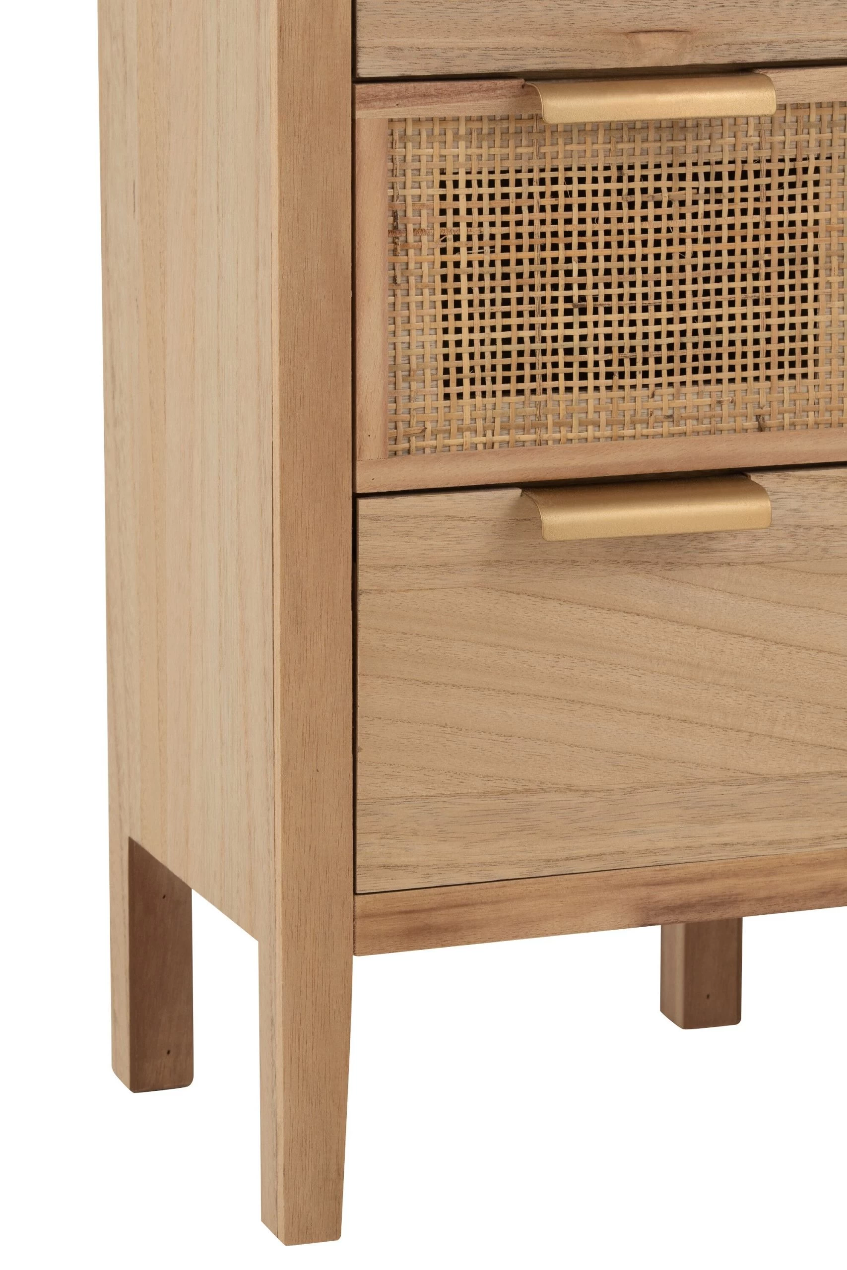 Kast Hoog 5 Lades Hout/rattan Naturel 6 Kast Hoog 5 Lades Hout/rattan Naturel - Afbeelding 6