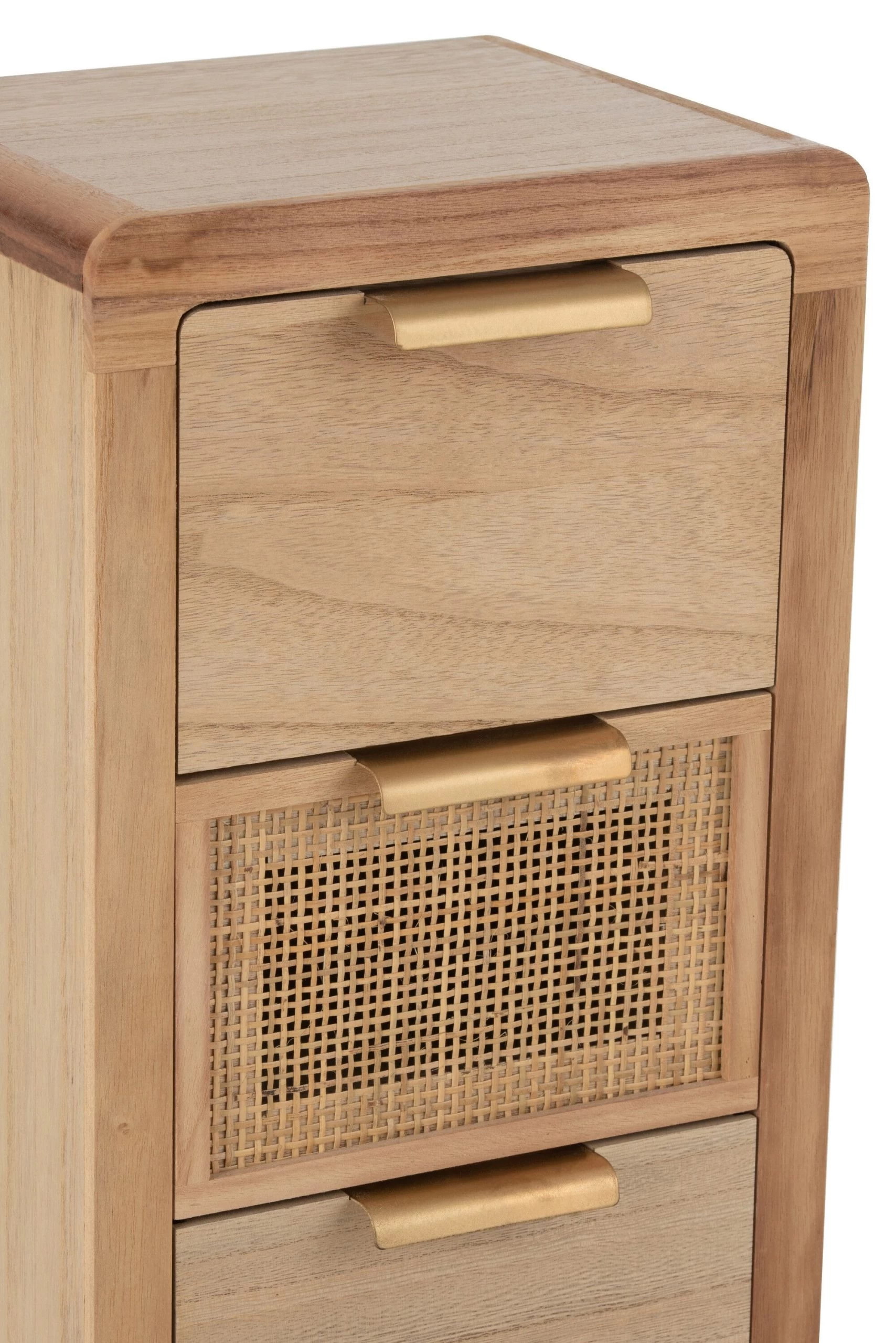 Kast Hoog 5 Lades Hout/rattan Naturel 4 Kast Hoog 5 Lades Hout/rattan Naturel - Afbeelding 4