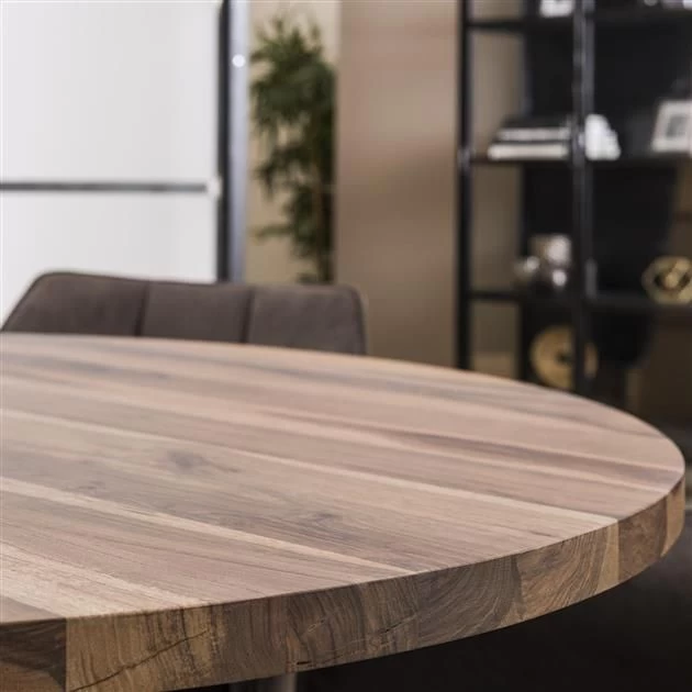 Eettafel Dotana ø120cm - Notenhout/metaal 5 Eettafel Dotana ø120cm - Notenhout/metaal - Afbeelding 5