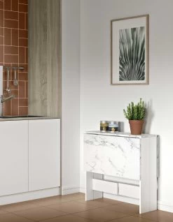 Opklapbare Eettafel Papillon 103 Cm - Wit/marmer 20 Opklapbare Eettafel Papillon 103 Cm - Wit/marmer -Collectie Woonkamermeubels 2050A5545X00 papillon white and white marble melamine 3 7baf