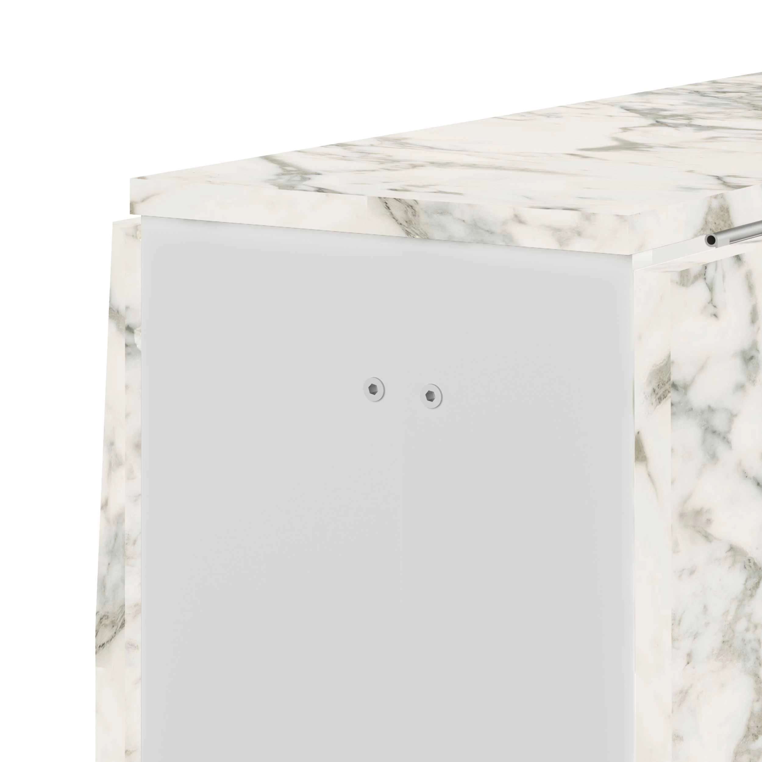 Opklapbare Eettafel Papillon 103 Cm - Wit/marmer 3 Opklapbare Eettafel Papillon 103 Cm - Wit/marmer - Afbeelding 3