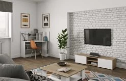 Salontafel Square 67x67 - Wit/eik -Collectie Woonkamermeubels 2084A2134X00 Square 67x67 natural oak top and white 6 6ac2