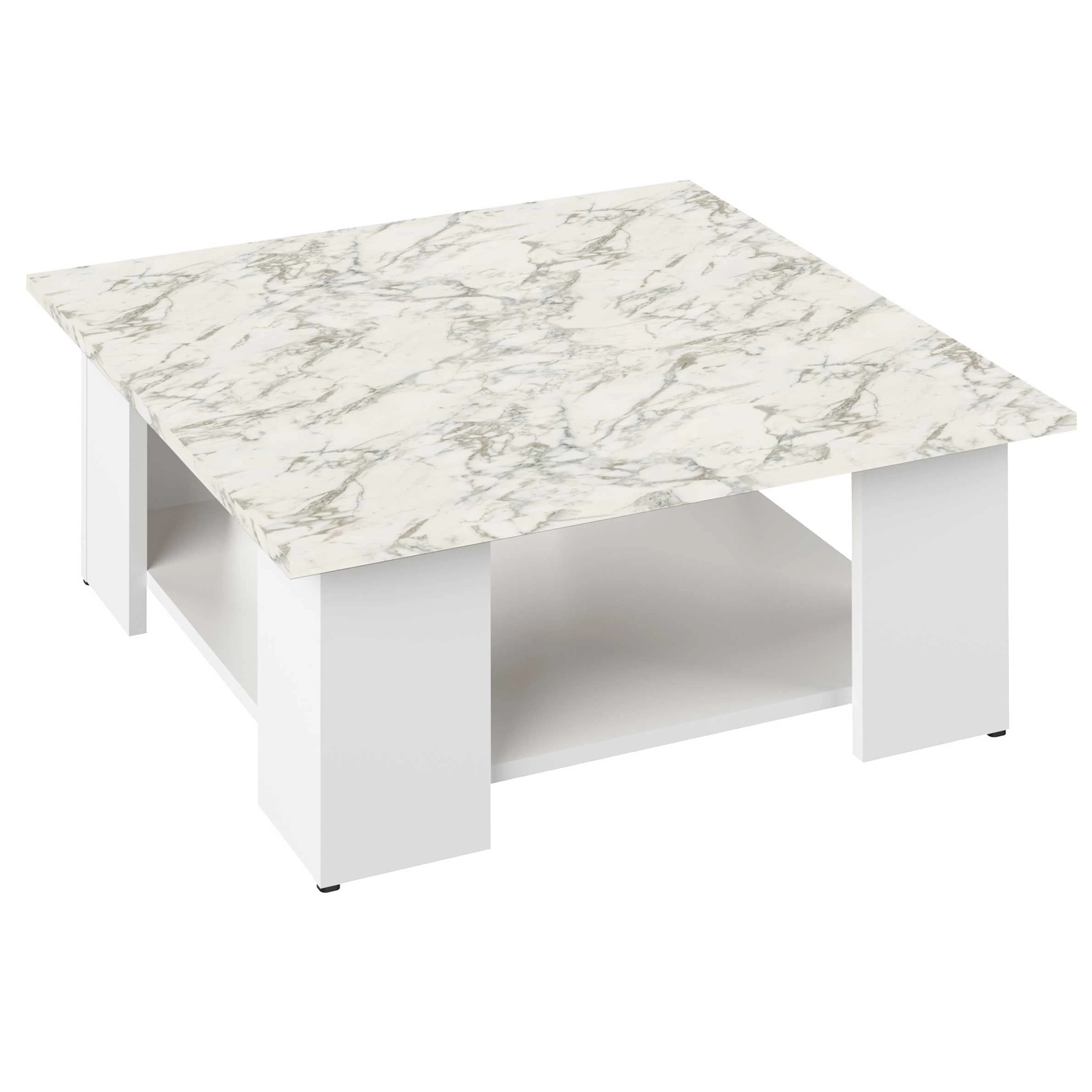 Salontafel Square 67x67 - Wit/marmer 6 Salontafel Square 67x67 - Wit/marmer - Afbeelding 6