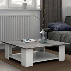 Salontafel Square 67x67 - Wit/beton