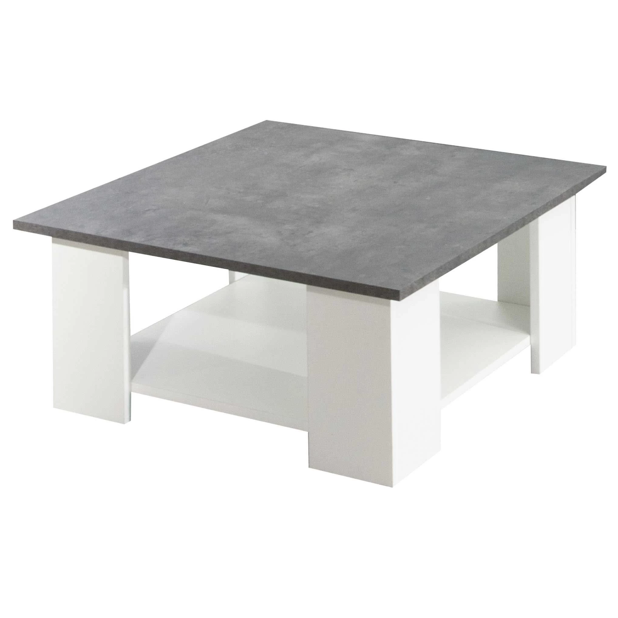 Salontafel Square 67x67 - Wit/beton 8 Salontafel Square 67x67 - Wit/beton - Afbeelding 8