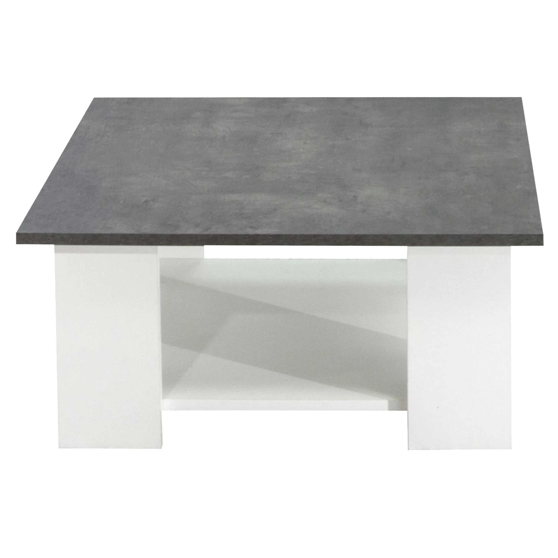 Salontafel Square 67x67 - Wit/beton 4 Salontafel Square 67x67 - Wit/beton - Afbeelding 4