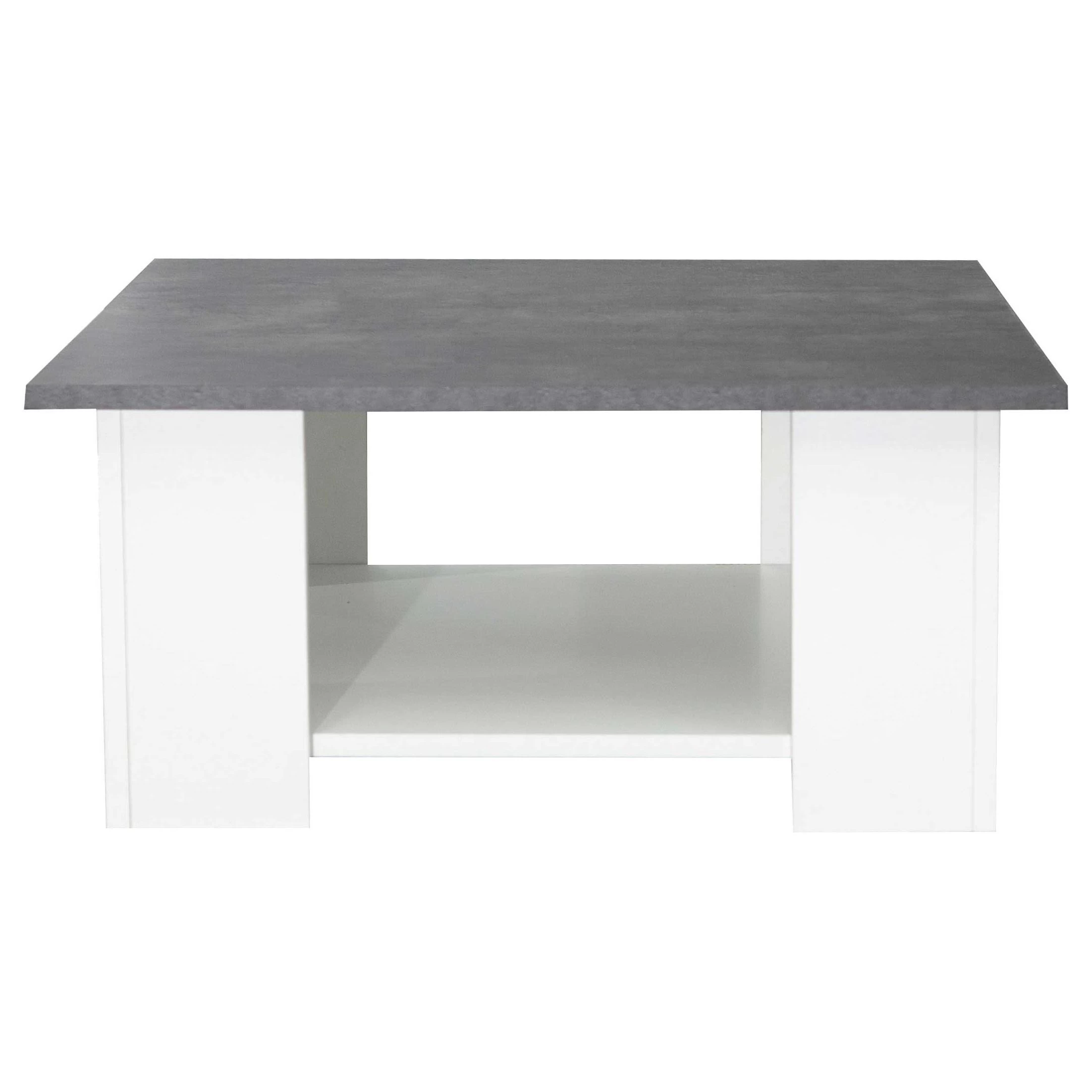 Salontafel Square 67x67 - Wit/beton 3 Salontafel Square 67x67 - Wit/beton - Afbeelding 3