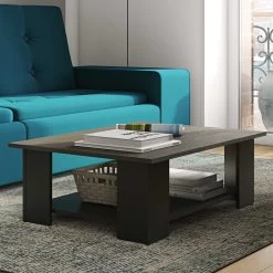 Salontafel Square 67x67 - Zwart/beton