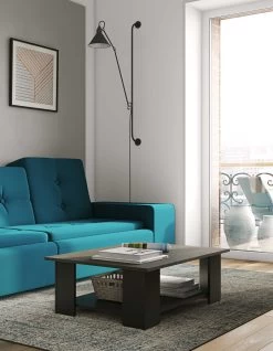 Salontafel Square 67x67 - Zwart/beton -Collectie Woonkamermeubels 2084A7698X00 Square 67x67 concrete top and black 1 d044