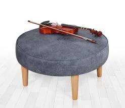 Fluffe Poef | 50 Otton/50% Fluweel | Grijs