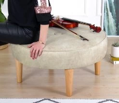 Fluffe Poef In Crème | 50 Otton/Velvet | Orthopedische Spons -Collectie Woonkamermeubels 209FLF1296 20 203 97f1