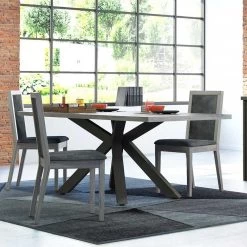 Eettafel Becky Met Centrale Kruispoot 220cm - Grijs