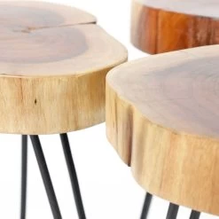 Bijzettafeltje Samantha - Acacia En Zwart Stalen Poten -Collectie Woonkamermeubels 2320 15 4 69f8