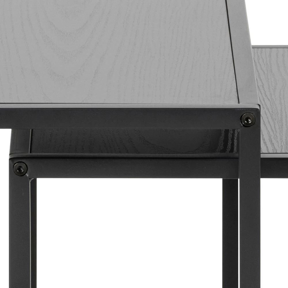 Set Van 2 Bijzettafeltjes Seaford - Zwart 5 Set Van 2 Bijzettafeltjes Seaford - Zwart - Afbeelding 5