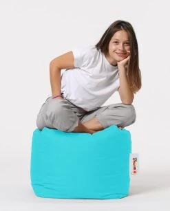 Turquoise Poef | Atelier Del Sofa | 100% Gerecycled Piepschuim | Waterdicht".