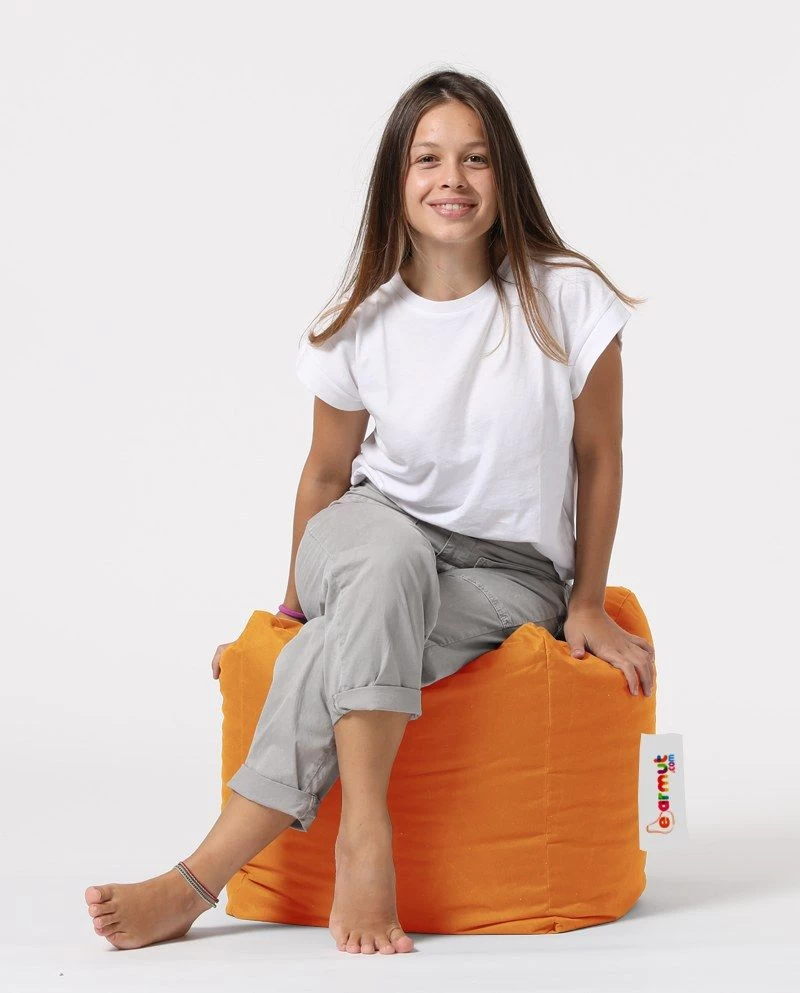 Atelier Del Sofa Poef - Gerecycled Piepschuim, Waterdicht, Oranje 4 Atelier Del Sofa Poef - Gerecycled Piepschuim, Waterdicht, Oranje - Afbeelding 4