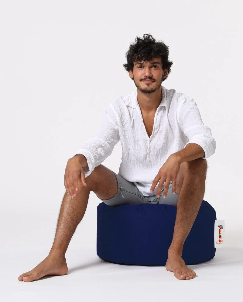 Marineblauwe Waterdichte Poef, 100% Gerecycled Piepschuim". 5 Marineblauwe Waterdichte Poef, 100% Gerecycled Piepschuim". - Afbeelding 5