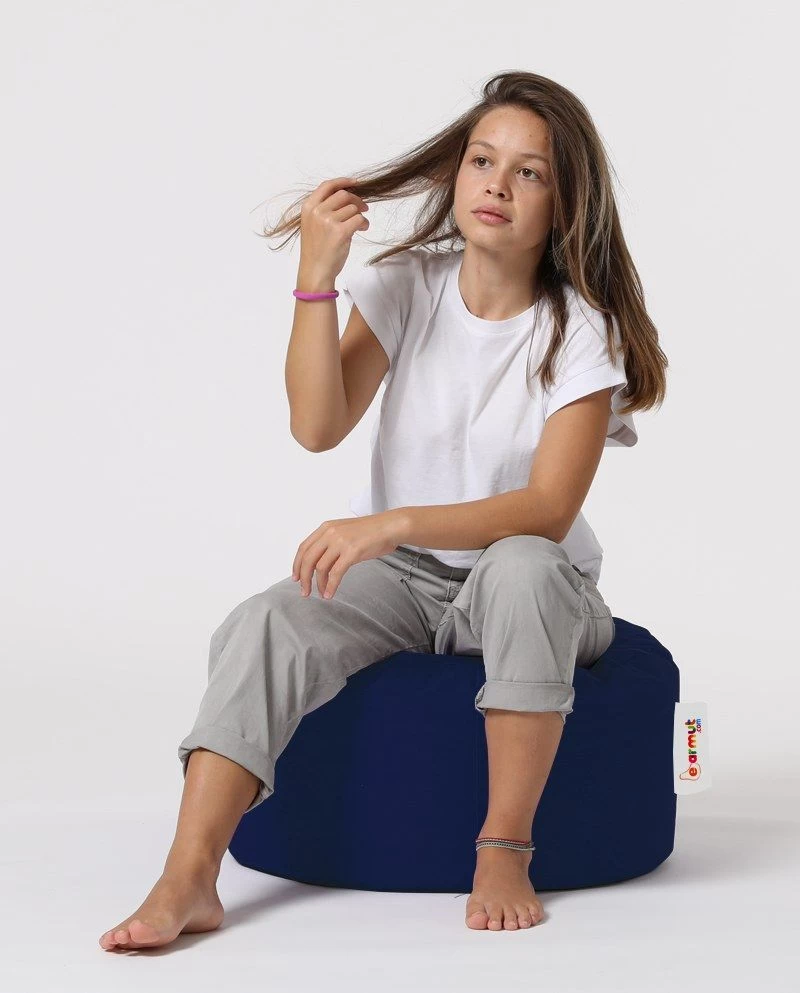 Marineblauwe Waterdichte Poef, 100% Gerecycled Piepschuim". 4 Marineblauwe Waterdichte Poef, 100% Gerecycled Piepschuim". - Afbeelding 4