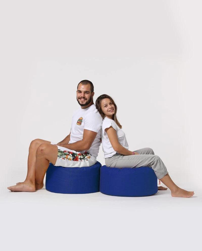 Atelier Del Sofa Poef - Gerecycled Piepschuim - Blauw 1 Atelier Del Sofa Poef - Gerecycled Piepschuim - Blauw