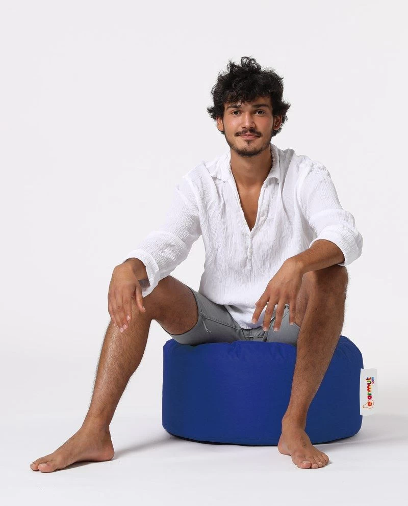 Atelier Del Sofa Poef - Gerecycled Piepschuim - Blauw 5 Atelier Del Sofa Poef - Gerecycled Piepschuim - Blauw - Afbeelding 5