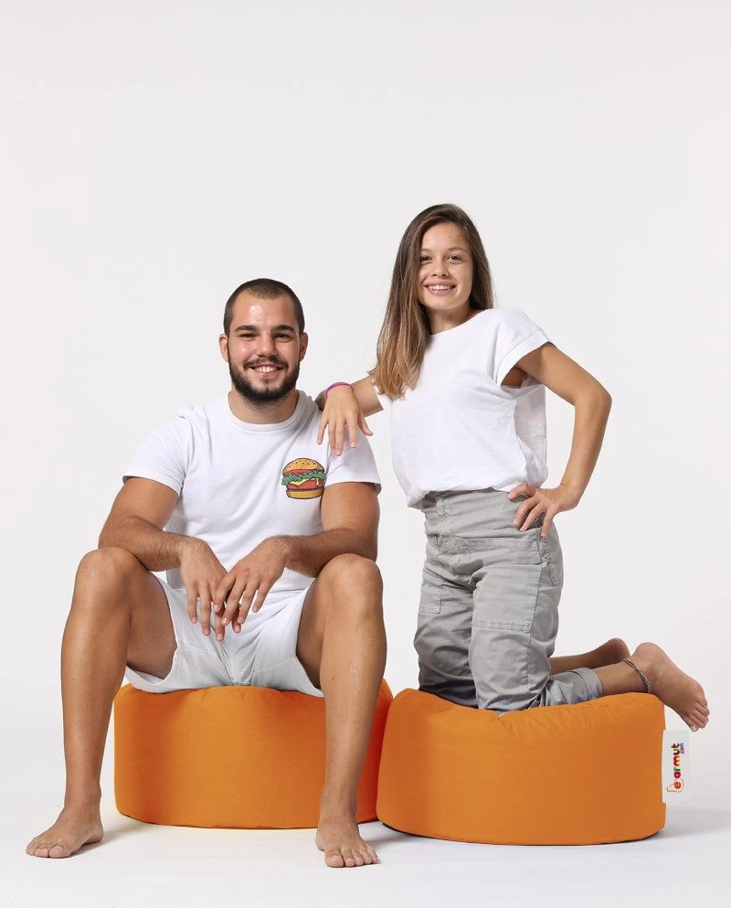 Atelier Del Sofa Poef - Gerecycled Piepschuim Met Hoge Dichtheid | Waterdicht Polyester | Oranje 10 Atelier Del Sofa Poef - Gerecycled Piepschuim Met Hoge Dichtheid | Waterdicht Polyester | Oranje - Afbeelding 10