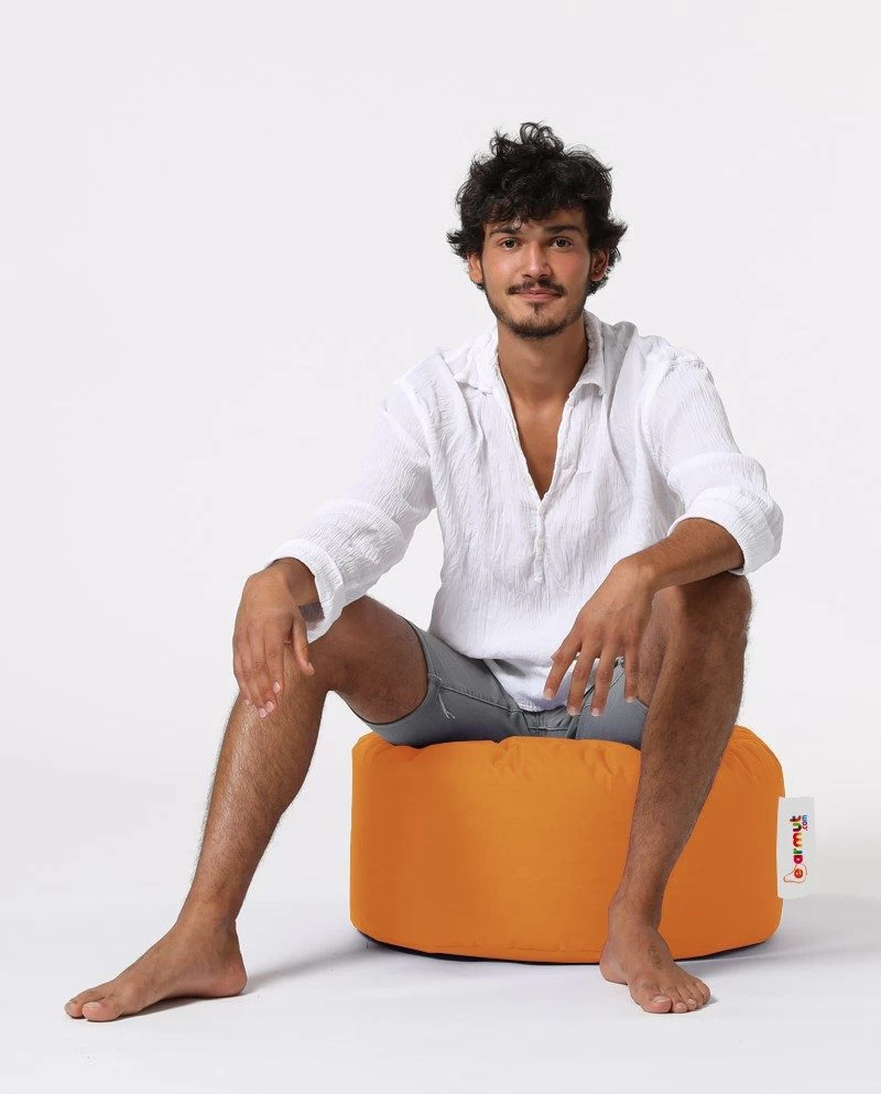 Atelier Del Sofa Poef - Gerecycled Piepschuim Met Hoge Dichtheid | Waterdicht Polyester | Oranje 5 Atelier Del Sofa Poef - Gerecycled Piepschuim Met Hoge Dichtheid | Waterdicht Polyester | Oranje - Afbeelding 5