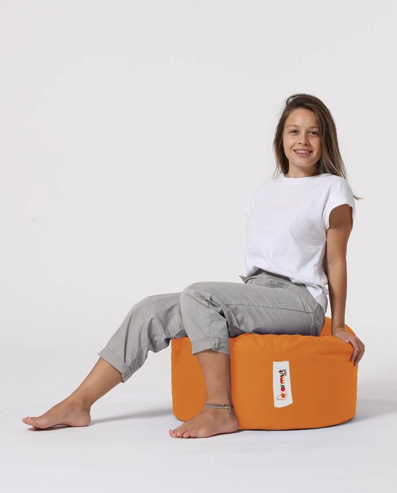 Atelier Del Sofa Poef - Gerecycled Piepschuim Met Hoge Dichtheid | Waterdicht Polyester | Oranje 3 Atelier Del Sofa Poef - Gerecycled Piepschuim Met Hoge Dichtheid | Waterdicht Polyester | Oranje - Afbeelding 3