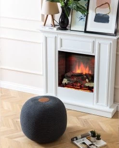 Atelier Del Sofa Poef - 100% Acrylweefsel, Antraciet