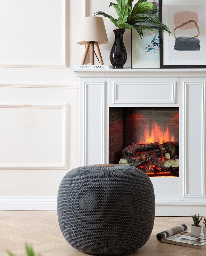 Atelier Del Sofa Poef - 100% Acrylweefsel, Antraciet 2 Atelier Del Sofa Poef - 100% Acrylweefsel, Antraciet - Afbeelding 2